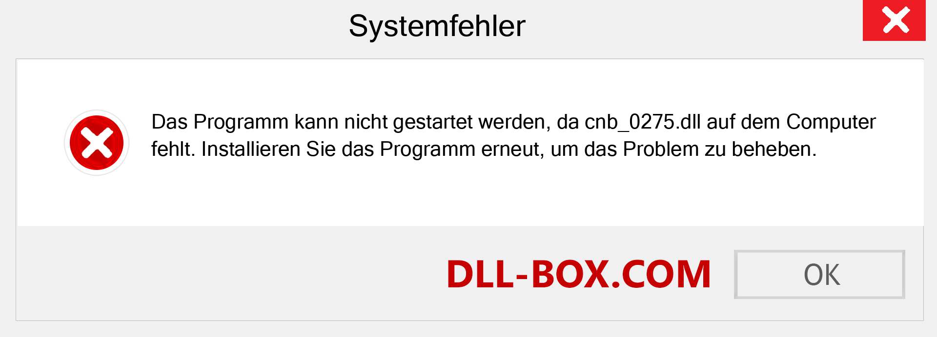 cnb_0275.dll-Datei fehlt?. Download für Windows 7, 8, 10 - Fix cnb_0275 dll Missing Error unter Windows, Fotos, Bildern